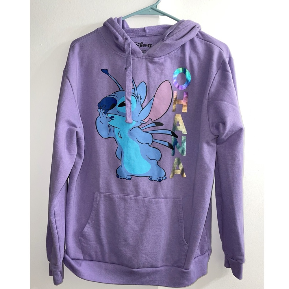 Purple stitch pullover hoodie